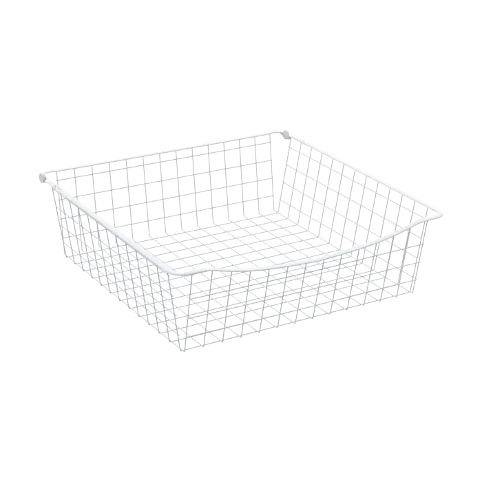 Trådkorg låg B600 H150 D500, Vit